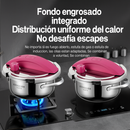 [Llevá 2 Pagá 1] Olla a Presión 2 en 1 con Triple Capa de Acero Inoxidable Antiadherente y Tapa de Vidrio +REGALO: Juego de Utensilios de Cocina